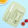 3 In 1 Ceramic Fruit Knife + Peeler + Chopping Board Set