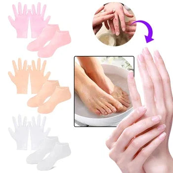 Pack Off 2 Silicone Socks and Gloves For Moisturizing Hands and Feet