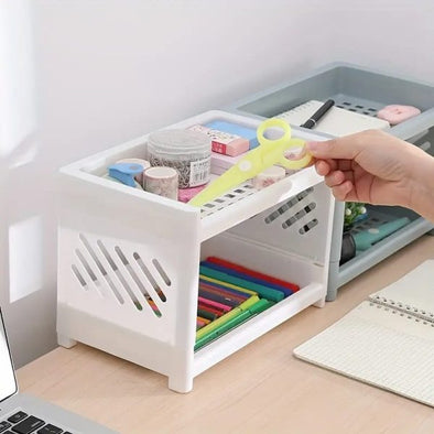 Desktop Double-layer Plastic Storage Holder Rack