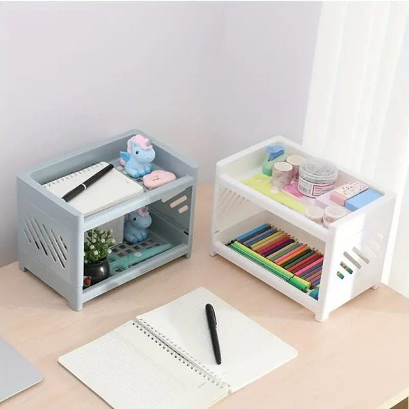 Desktop Double-layer Plastic Storage Holder Rack