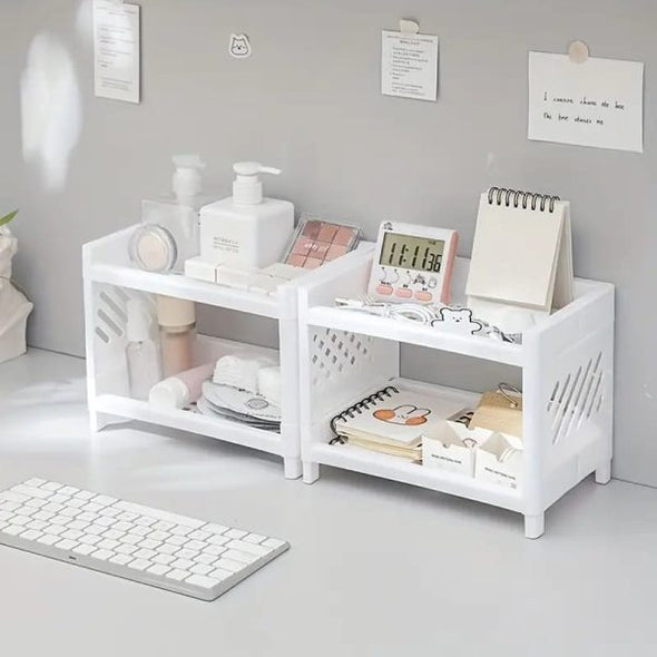 Desktop Double-layer Plastic Storage Holder Rack