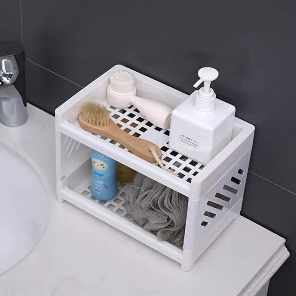 Desktop Double-layer Plastic Storage Holder Rack