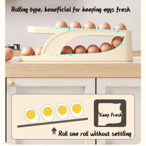 Egg Organizer Automatic Scrolling Egg Rack