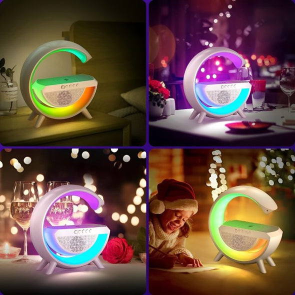 G Shaped RGB Light Table Lamp With Wireless Charger