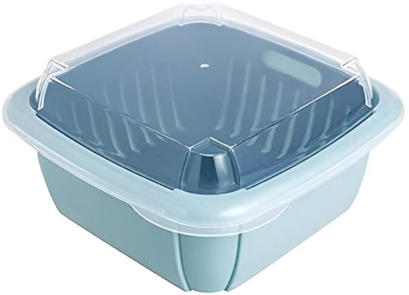 Multi-function Double-layer Draining Storage Basket With Lid