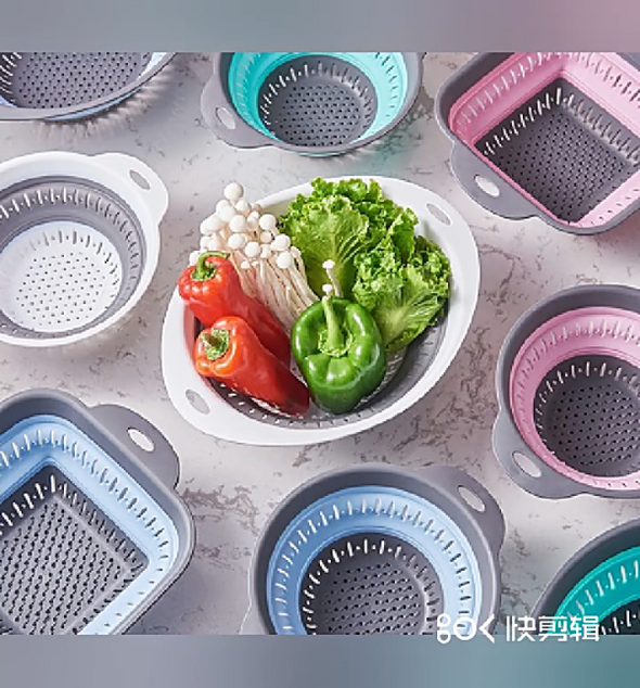 Plastic Kitchen Drain Basket Collapsible Fruit And Vegetable Baskets