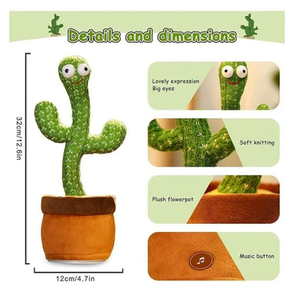 Portable Rechargeable Dancing Cactus Toy