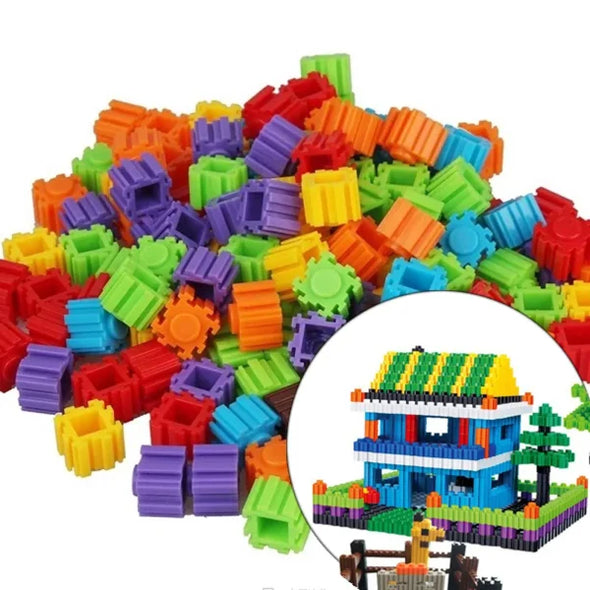 Rocket Educational Rainbow Color Building Blocks Toy For Kids – 192 Pcs