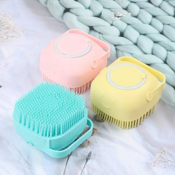 Silicone Bath And Body Shower Brush With Liquid Soap Dispenser